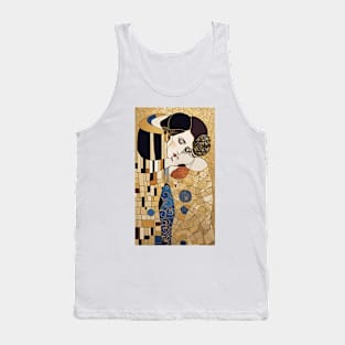 Gustav Klimt's The Kiss: Inspired Romantic Illustration Tank Top